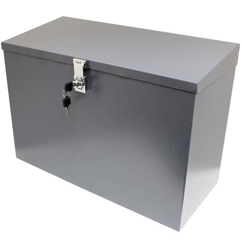 lockable metal storage box|metal box with lid 12x12x14.